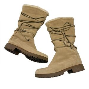 Timberland Suede Tie Around Tassel Boots Size 9
